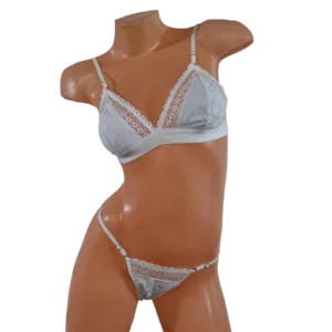 Conjunto Luana Sexy Puntilla y Encaje Corpiño Sin Aro Colaless (art 5103) Talle 85 al 100: imagen 8