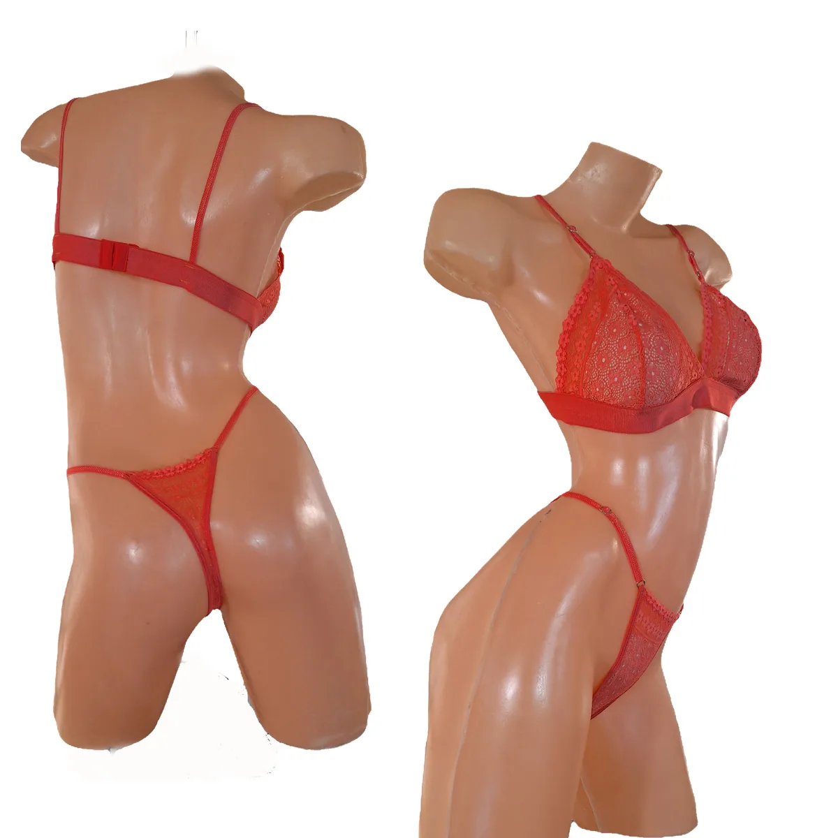 Conjunto Sexy Puntilla y Encaje Corpiño Sin Aro Colaless (art 5103) Talle 85 al 100 - Imagen 9