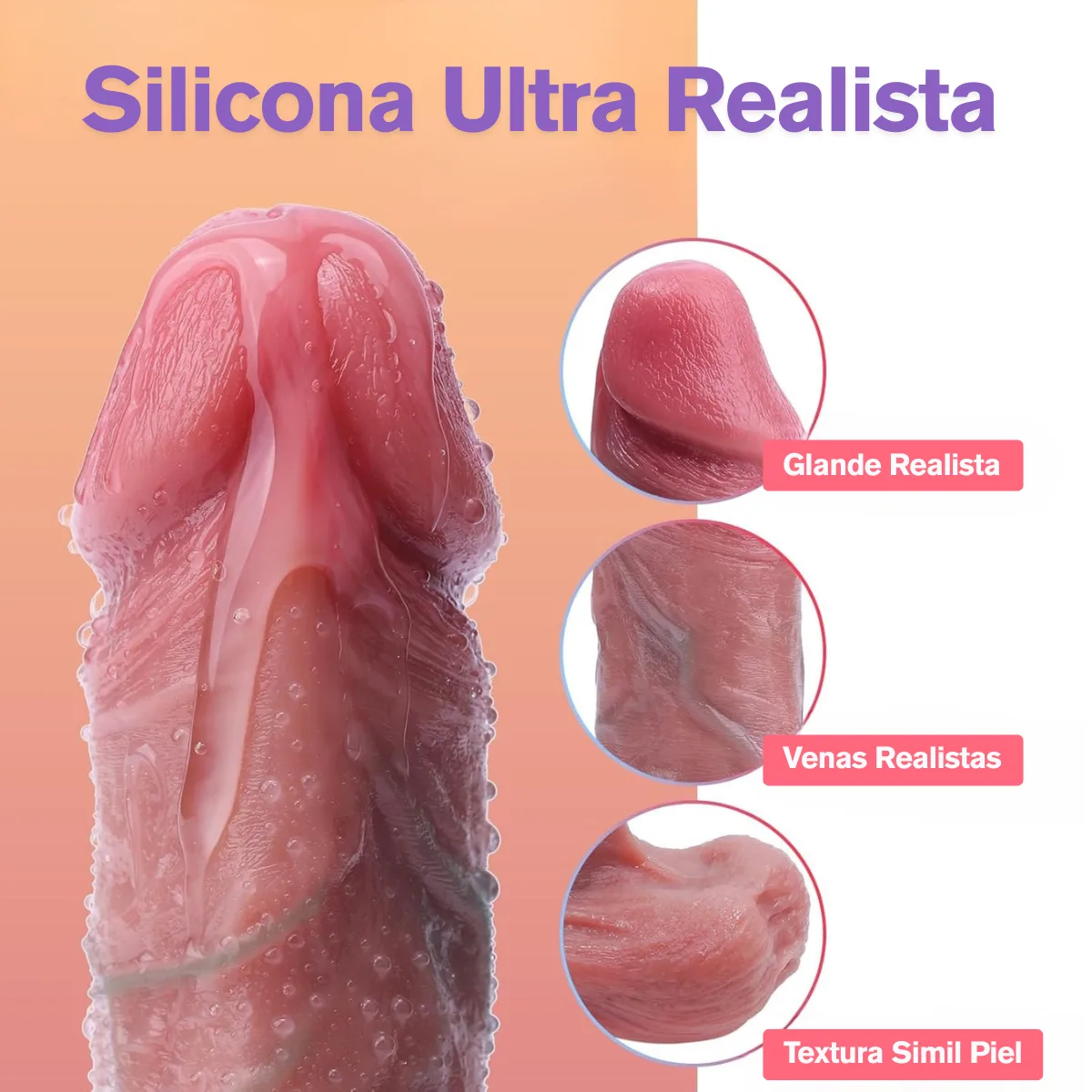 Consolador Pene vibrador con movimiento - Imagen 3