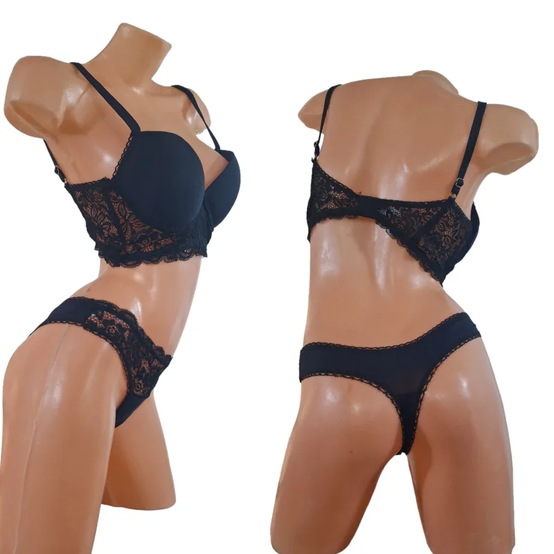 Conjunto Lenceria de Puntilla y Push UP (Art 5100) Talle 85 al 100