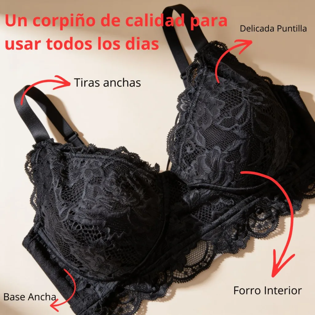 Conjunto "Marlene" Corpiño Vedetina Puntilla (art 2032) Talle 100 al 130
