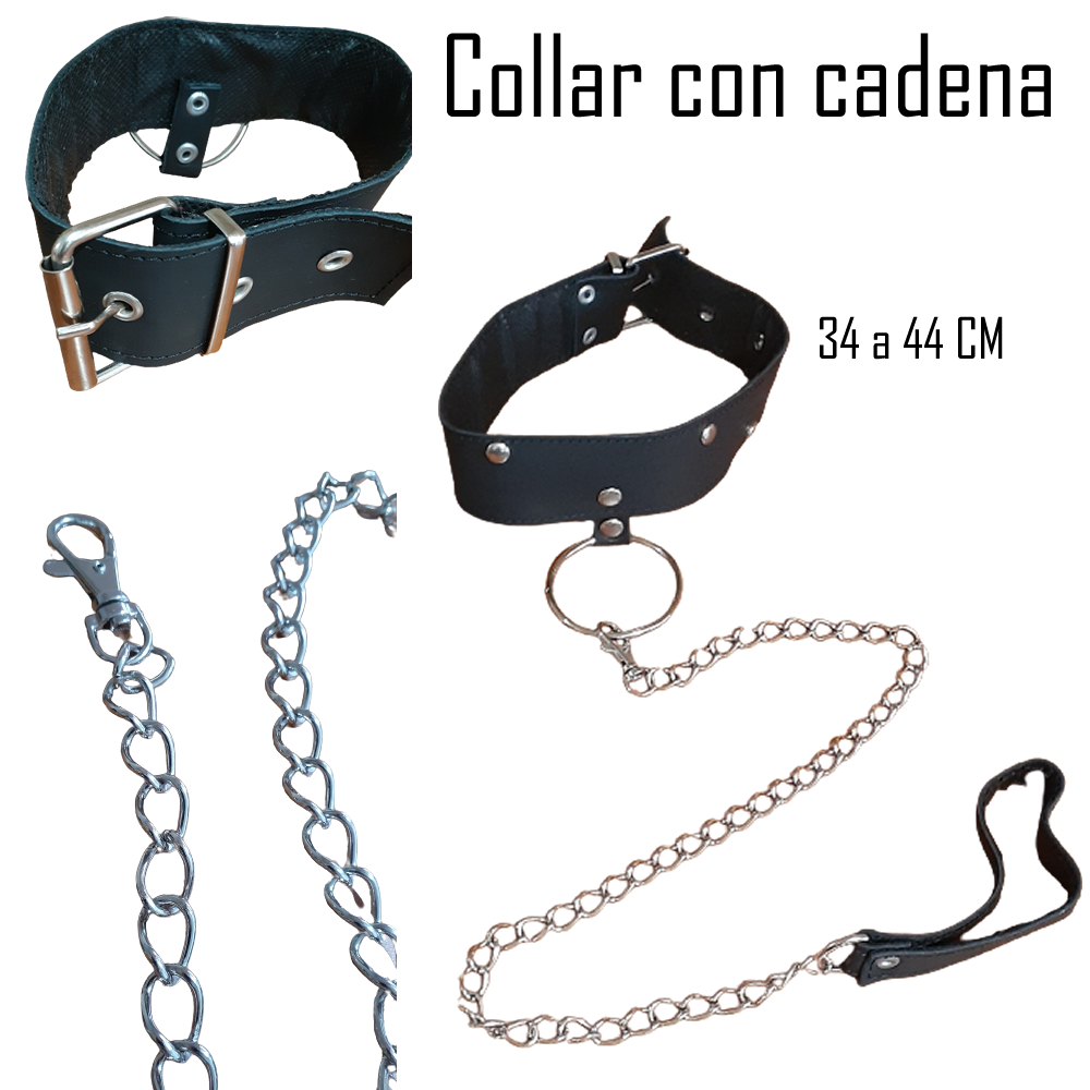 Collar Con Cadena de Cuero - Imagen 3